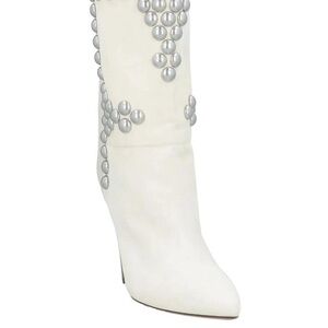 Isabel Marant White Leather and Suede Heeled Boots